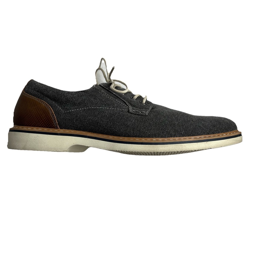 Nunn Bush Men's 9.5 Barklay Canvas Plain‎ Toe Oxford Lace Up Navy Multi Blue - Picture 4 of 12